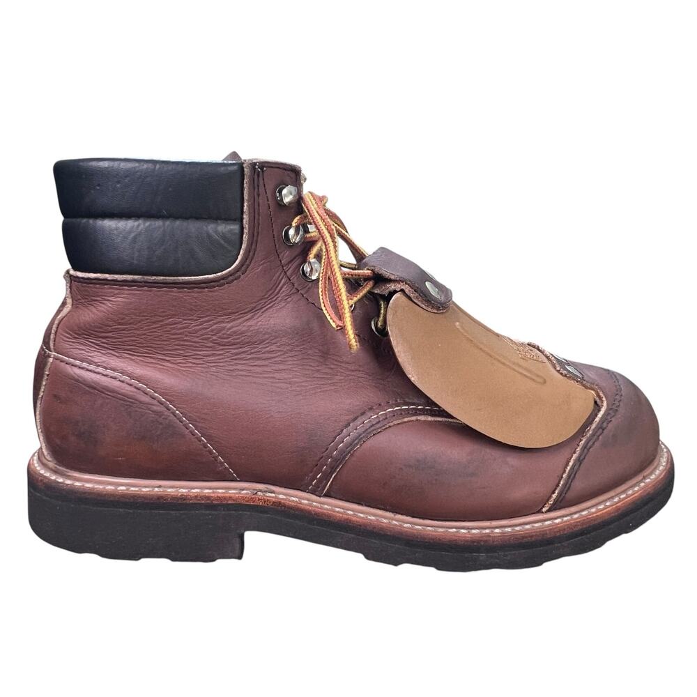 Vintage Red Wing 3511 Steel Toe Brown Metatarsal Guard Work Boots Size 8.5 D
